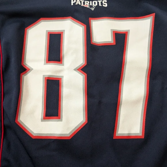NFL Kids Navy and White Patriots Jersey - Picture 6 of 6